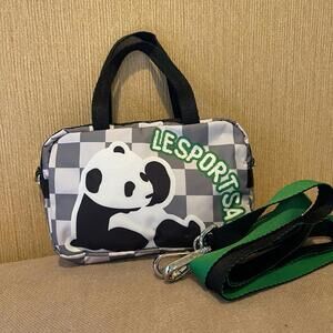 LeSportsac Checkered Panda Crossbody Bag - Black and White